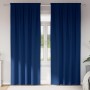 Cortinas con cortinas 2 pcs Azul oscuro Poliéster