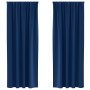 Cortinas con cortinas 2 pcs Azul oscuro Poliéster