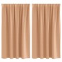 Cortinas con cortinas 2 pcs Marrón claro Poliéster