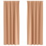 Cortinas con cortinas 2 pcs Marrón claro 260x140cm Poliéster