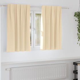 Cortinas con cortinas 2 pcs Crema Poliéster