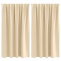 Cortinas con cortinas 2 pcs Crema Poliéster