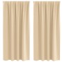 Cortinas con cortinas 2 pcs Crema 175x140cm Poliéster