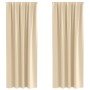 Cortinas con cortinas 2 pcs Crema Poliéster