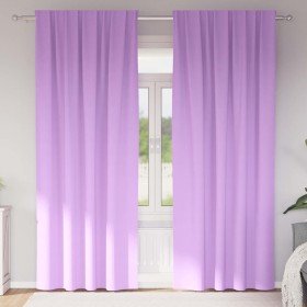 Cortinas con cortinas 2 pcs Morado Poliéster Cortinas con cortinas 2 pcs Morado Poliéster
