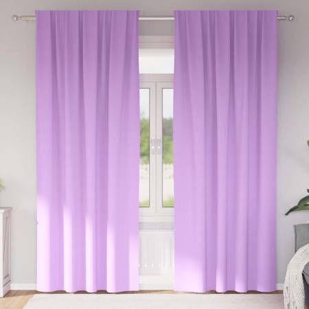 Cortinas con cortinas 2 pcs Morado Poliéster