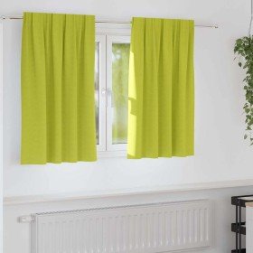Cortinas con cortinas 2 pcs Verde manzana Poliéster Cortinas con cortinas 2 pcs Verde manzana Poliéster