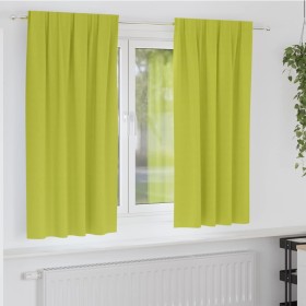 Cortinas con cortinas 2 pcs Verde manzana Poliéster Cortinas con cortinas 2 pcs Verde manzana Poliéster