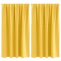 Cortinas con cortinas 2 pcs Amarillo mostaza Poliéster