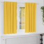 Cortinas con cortinas 2 pcs Amarillo mostaza Poliéster