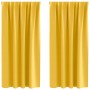 Cortinas con cortinas 2 pcs Amarillo mostaza Poliéster
