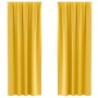 Cortinas con cortinas 2 pcs Amarillo mostaza Poliéster