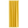 Cortinas con cortinas 2 pcs Amarillo mostaza Poliéster