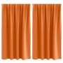 Cortinas con cortinas 2 pcs Naranja brillante Poliéster