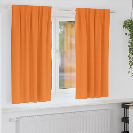 Cortinas con cortinas 2 pcs Naranja 175x140cm Poliéster
