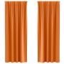 Cortinas con cortinas 2 pcs Naranja brillante Poliéster