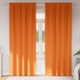 Cortinas 2 pcs Naranja brillante 260x140cm Poliéster