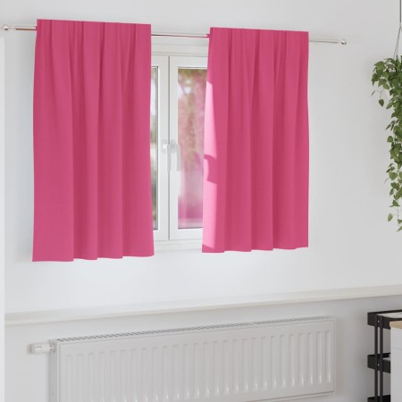 Cortinas con cortinas 2 pcs Rosa brillante Poliéster