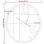 Reloj de pared de hierro dorado Ø50 cm