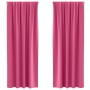 Cortinas con cortinas 2 pcs Rosa brillante 225x140cm Poliéster