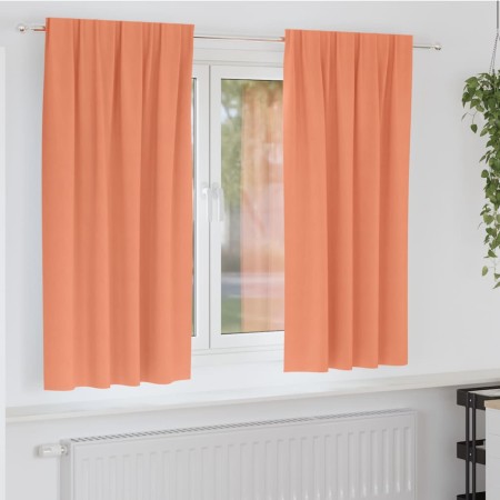 Cortinas con cortinas 2 pcs Terracota Poliéster