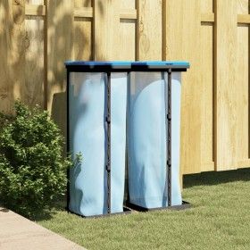 Soportes para bolsas de basura 2 uds PP negro y azul 120 L