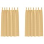 Cortinas con cortinas 2 pcs Beige Poliéster
