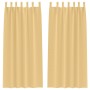 Cortinas con cortinas 2 pcs Beige Poliéster