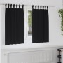 Cortinas con cortinas 2 pcs Negro Poliéster