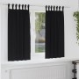 Cortinas Opacas con Anillas 2 pcs Negro 175 x 140 cm Poliéster en Cortinas y visillos | Comprar online en Foro24
