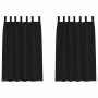 Cortinas con cortinas 2 pcs Negro 175x140cm Poliéster