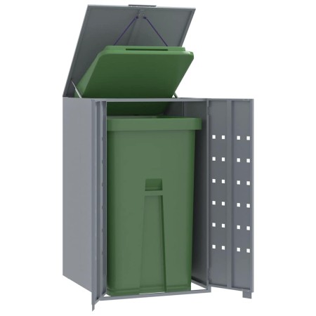Cobertizo de contenedor de basura acero gris 69x79x117 cm