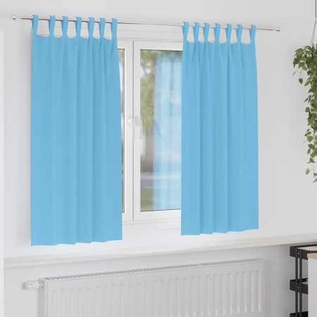 Cortinas con cortinas 2 pcs Azul claro Poliéster
