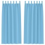 Cortinas con cortinas 2 pcs Azul claro Poliéster