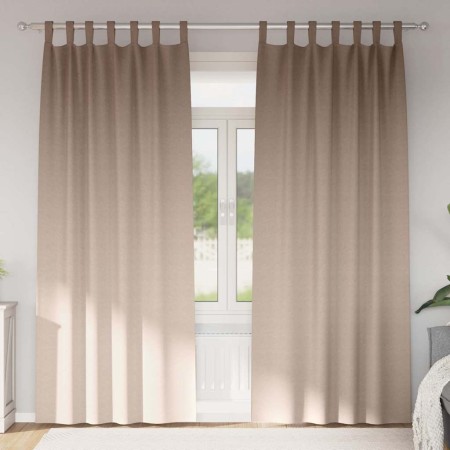 Cortinas con cortinas 2 pcs Taupé 245x140cm Poliéster