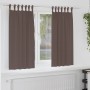 Cortinas con cortinas 2 pcs Marrón oscuro 175x140cm Poliéster