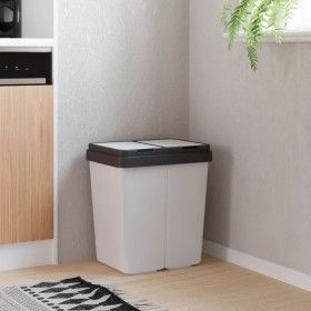 Cubo de basura doble blanco 2x25 L de vidaXL, Cubos de la basura y papeleras - Ref: Foro24-154981, Precio: 53,99 €, Descuento: %