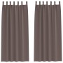 Cortinas con cortinas 2 pcs Marrón oscuro 260x140cm Poliéster