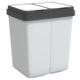 Cubo de basura doble blanco 2x25 L