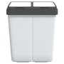 Cubo de basura doble blanco 2x25 L