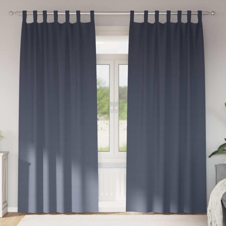 Cortinas con cortinas 2 pcs Antracita 245x140cm Poliéster