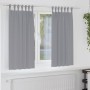 Cortinas con cortinas 2 pcs Gris claro 175 x 140 cm Poliéster