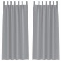Cortinas con cortinas 2 pcs Gris claro Poliéster