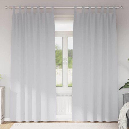 Cortinas con cortinas 2 pcs Gris pálido 245x140cm Poliéster