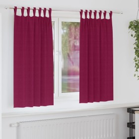 Cortinas con cortinas 2 pcs Rojo vino tinto 175x140cm Poliéster Cortinas con cortinas 2 pcs Rojo vino tinto 175x140cm Poliéster