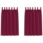 Cortinas con cortinas 2 pcs Rojo vino tinto 175x140cm Poliéster