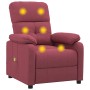 Sillón de masaje de tela rojo tinto