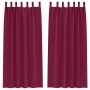 Cortinas con cortinas 2 pcs Rojo vino Poliéster