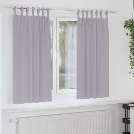 Cortinas con cortinas 2 pcs Gris metálico Poliéster