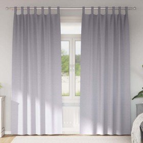 Cortinas con cortinas 2 pcs Gris metálico Poliéster Cortinas con cortinas 2 pcs Gris metálico Poliéster